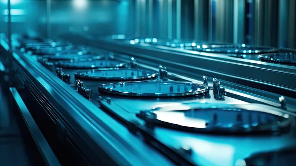 Industrial production line with advanced cleanroom technology