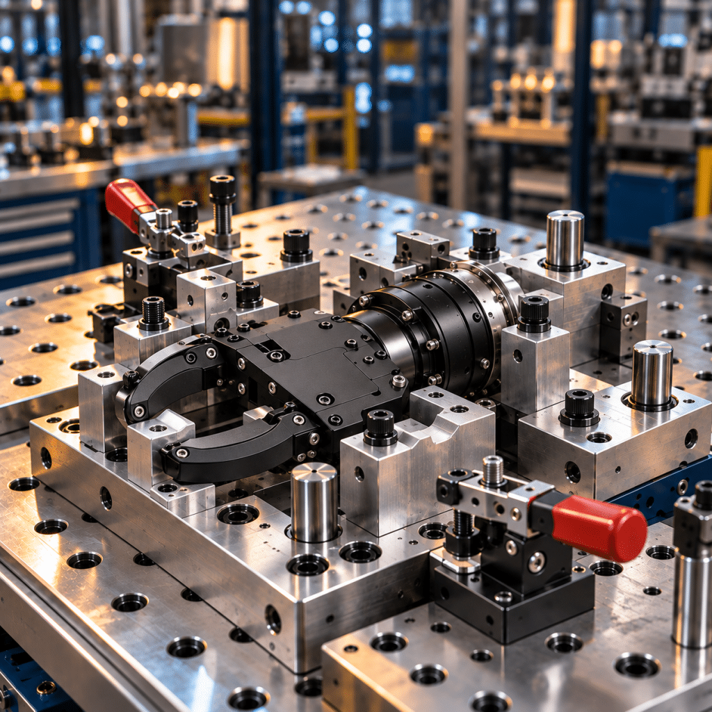 robotic end effector workholding fixture